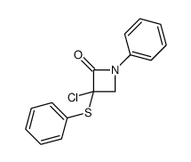 2-Azetidinone, 3-chloro-1-phenyl-3-(phenylthio)- 结构式