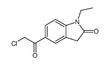 1-乙基-5-(2-氯乙酰基)-1,3-二氢-2H-吲哚-2-酮 结构式