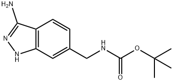 N-[(3-氨基-1H-吲唑-6-基)甲基]氨基甲酸叔丁酯 结构式
