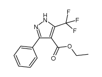 1H-Pyrazole-4-carboxylic acid, 3-phenyl-5-(trifluoromethyl)-, ethyl ester 结构式