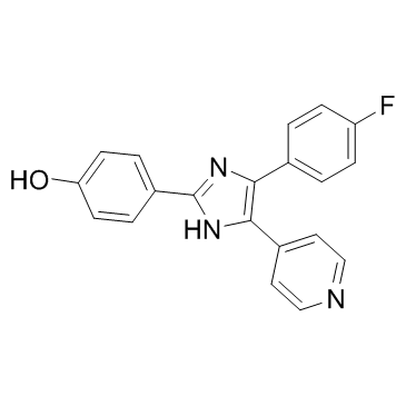 4-(4-氟苯基)-2-(4-羟基苯基)-5-(4-吡啶基)-1H-咪唑 结构式