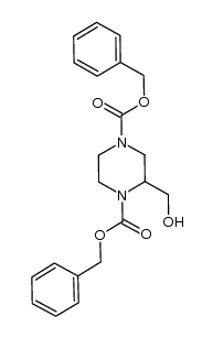 dibenzyl 2-(hydroxymethyl)piperazine-1,4-dicarboxylate 结构式