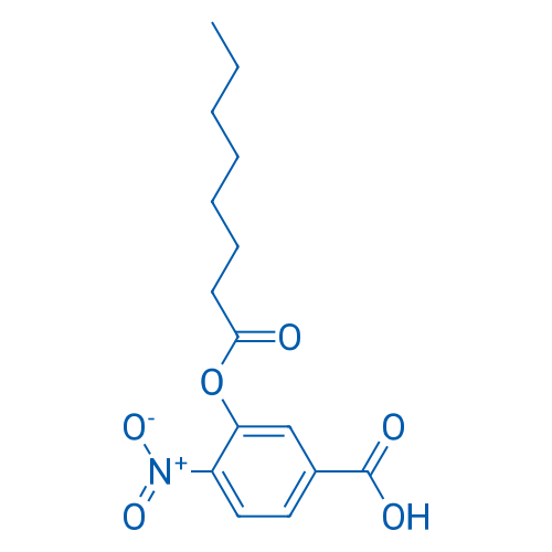 4-硝基-3-(辛酰氧基)苯甲酸 结构式