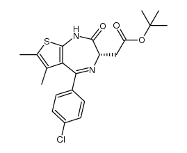 (S)-2-[5-(4-氯苯基)-6,7-二甲基-2-氧代-2,3-二氢-1H-噻吩并[2,3-e][1,4]二氮杂卓-3-基]乙酸叔丁酯 结构式