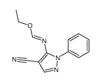 N-(4-氰基-1-苯基-1H-吡唑-5-基)甲亚氨酸乙酯 结构式