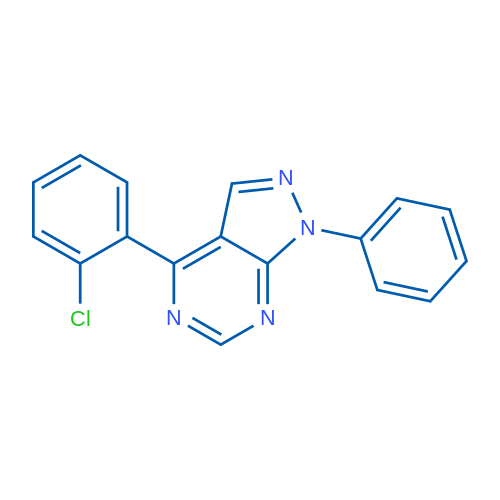 1H-Pyrazolo[3,4-d]pyrimidine, 4-(2-chlorophenyl)-1-phenyl- 结构式