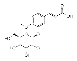 3-(3-(β-D-吡喃葡萄糖氧基)-4-甲氧基苯基)丙烯酸 结构式
