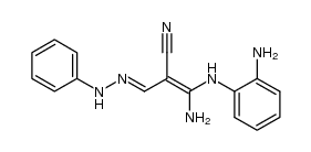 3-氨基-3-[(2-氨基苯基)氨基]-2-[(2-苯基亚肼基)甲基]-2-丙烯腈 结构式