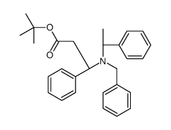 Benzenepropanoic acid, β-[[(1S)-1-phenylethyl](phenylmethyl)amino]-, 1,1-dimethylethyl ester, (βR)- 结构式
