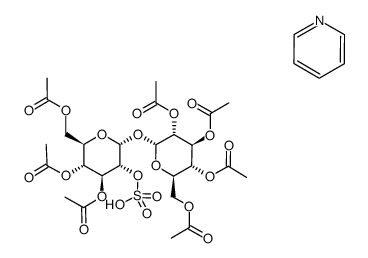 2,3,4,6-四-O-乙酰基-α-D-吡喃葡萄糖基-3,4,6-三乙酸酯-2-硫酸氢酯 α-D-吡喃葡萄糖苷 吡啶复合物(1:1) 结构式