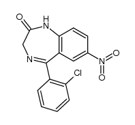 5-(2'-chloro-phenyl)-7-nitro-1,3-dihydro-2H-1,4-benzodiazepin-2-one 结构式