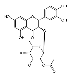 4H-1-Benzopyran-4-one, 3-[(2-O-acetyl-6-deoxy-α-L-mannopyranosyl)oxy]-2-(3,4-dihydroxyphenyl)-2,3-dihydro-5,7-dihydroxy-, (2R,3R)- 结构式