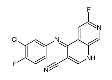 4-(3-氯-4-氟苯基氨基)-6-氟-1,7-萘啶-3-甲腈 结构式