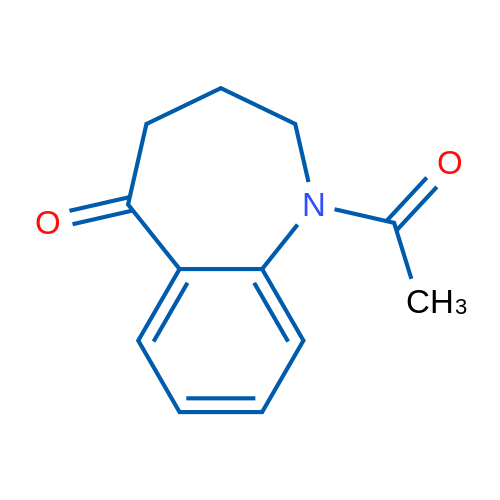 1-乙酰基-3,4-二氢-1H-苯并[b]氮杂卓-5(2H)-酮 结构式