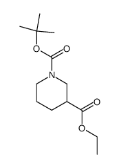 1-叔丁氧羰基-3-哌啶甲酸乙酯 结构式