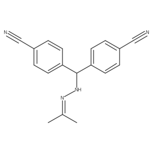 Benzonitrile, 4,4'-[[2-(1-methylethylidene)hydrazinyl]methylene]bis- 结构式