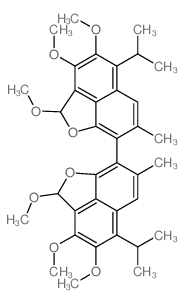 8,8'-Bi-2H-naphtho[1,8-bc]furan, 2,2',3,3',4,4'-hexamethoxy-7,7'-dimethyl-5,5'-bis(1-methylethyl)- 结构式