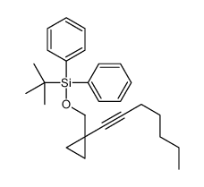 Silane, (1,1-dimethylethyl)[[1-(1-heptynyl)cyclopropyl]methoxy]diphenyl- (9CI) 结构式