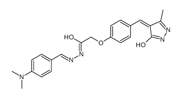 Acetic acid, 2-[4-[(1,5-dihydro-3-methyl-5-oxo-4H-pyrazol-4-ylidene)methyl]phenoxy]-, 2-[[4-(dimethylamino)phenyl]methylene]hydrazide 结构式