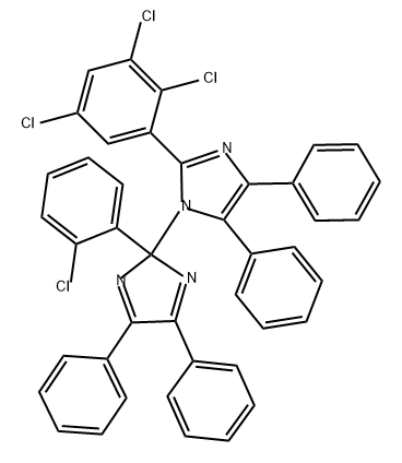 1H-Imidazole, 1-[2-(2-chlorophenyl)-4,5-diphenyl-2H-imidazol-2-yl]-4,5-diphenyl-2-(2,3,5-trichlorophenyl)- 结构式