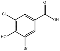 3-溴-5-氯-4-羟基苯甲酸 结构式