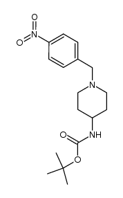 1-(4-硝基苄基)哌啶-4-基氨基甲酸叔丁酯 结构式