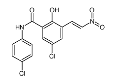 Benzamide, 5-chloro-N-(4-chlorophenyl)-2-hydroxy-3-(2-nitroethenyl)- 结构式