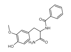 α-(苯甲酰氨基)-4-羟基-3-甲氧基苯丙酰胺 结构式