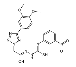 2H-Tetrazole-2-acetic acid, 5-(3,4-dimethoxyphenyl)-, 2-(((3-nitrophen yl)amino)thioxomethyl)hydrazide 结构式
