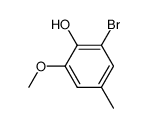 2-溴-6-甲氧基-4-甲基苯酚 结构式