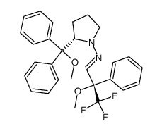 1-吡咯烷胺,2-(甲氧基二苯基甲基)-N-[(2S)-3,3,3-三氟-2-甲氧基-2-苯基亚丙基]-,[N(E),2S]- 结构式