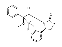 2-Oxazolidinone, 4-phenyl-3-[(2S)-3,3,3-trifluoro-2-methoxy-1-oxo-2-phenylpropyl]-, (4R)- 结构式