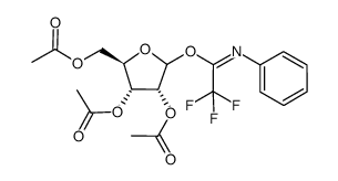 2,3,5-三-O-乙酰基-D-呋喃核糖基-1-(N-苯基)-2,2,2-三氟乙酰亚胺酯 结构式