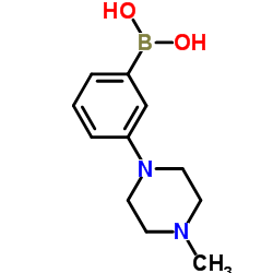 3-(4-甲基哌嗪-1-基)苯硼酸 结构式