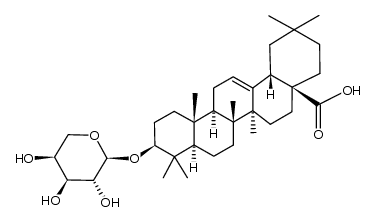 Olean-12-en-28-oic acid, 3-(xylopyranosyloxy)-, (3β)- (9CI) 结构式