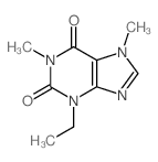 3-乙基-1,7-二甲基嘌呤-2,6-二酮 结构式