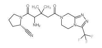 2-Pyrrolidinecarbonitrile, 1-[(2S)-2-amino-5-[5,6-dihydro-3-(trifluoromethyl)-1,2,4-triazolo[4,3-a]pyrazin-7(8H)-yl]-3,3-dimethyl-1,5-dioxopentyl]-, (2S)- 结构式