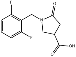 1-(2,6-二氟苄基)-5-氧代吡咯烷-3-羧酸 结构式