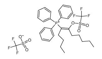 Phosphonium, [1-butyl-2-[[(trifluoromethyl)sulfonyl]oxy]-1-hepten-1-yl]triphenyl-, 1,1,1-trifluoromethanesulfonate (1:1) 结构式