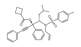 Cyclobutanecarboxylic acid, (1S,2S)-4-methyl-2-[[(4-methylphenyl)sulfonyl]-2-propen-1-ylamino]-1-phenyl-1-(2-phenylethynyl)pentyl ester 结构式