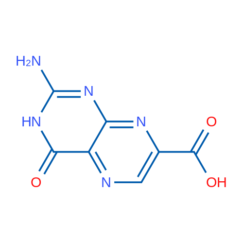 2-氨基-4-羟基蝶啶-7-羧酸 结构式
