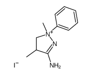 3-氨基-4,5-二氢-1,4-二甲基-1-苯基-1H-吡唑鎓碘化物 结构式