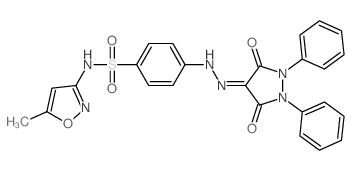 Benzenesulfonamide, 4-[2-(3,5-dioxo-1,2-diphenyl-4-pyrazolidinylidene)hydrazinyl]-N-(5-methyl-3-isoxazolyl)- 结构式