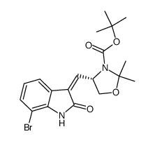 (4S)-4-[(Z)-(7-溴-1,2-二氢-2-氧代-3H-吲哚-3-亚基)甲基]-2,2-二甲基-3-恶唑烷羧酸-1,1-二甲基乙酯 结构式