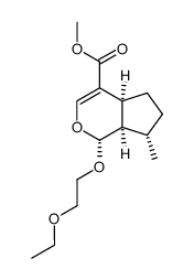 1-(2-乙氧基乙氧基)-7-甲基-1,4a,5,6,7,7a-六氢环戊并[c]吡喃-4-羧酸甲酯 结构式