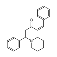 1,5-二苯基-5-(1-哌啶基)-1-戊烯-3-酮 结构式
