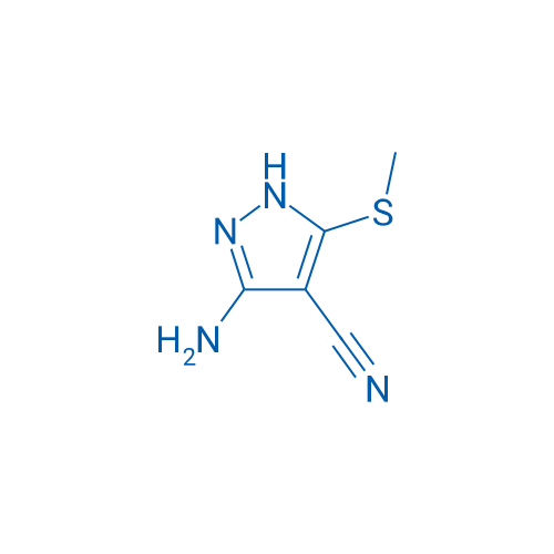 3-氨基-5-(甲基硫代)吡唑-4-腈 结构式
