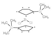 双(三甲基硅基环戊二烯)二氯化锆 结构式