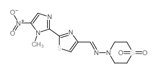 4-Thiomorpholinamine,N-[[2-(1-methyl-5-nitro-1H-imidazol-2-yl)-4-thiazolyl]methylene]-,1,1-dioxide 结构式