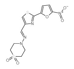 4-Thiomorpholinamine,N-[[2-(5-nitro-2-furanyl)-4-thiazolyl]methylene]-, 1,1-dioxide 结构式